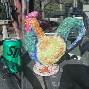 Ceramic Rooster Teapot Farmhouse Country Chicken